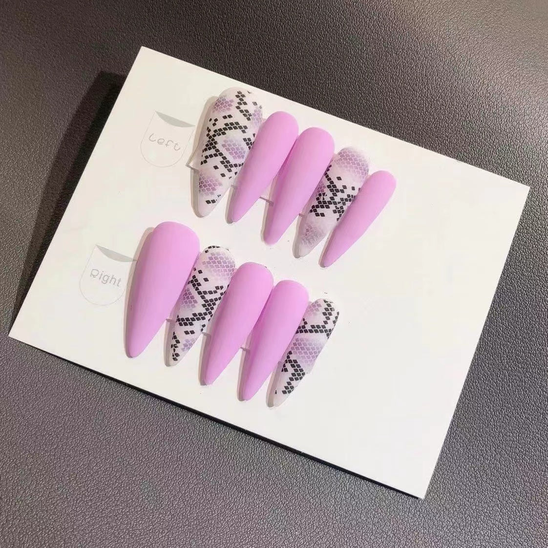 Pink Lucky Snake Wearable Removable Nail Art