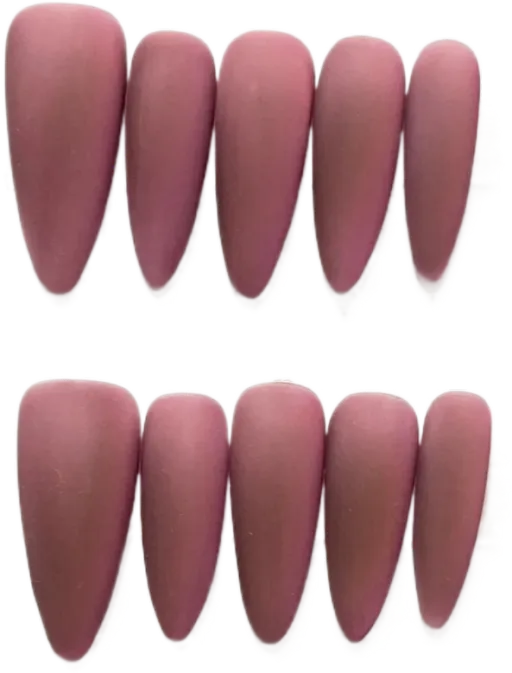 Elegant Matte Dusty Rose Stiletto Press-On Nails – Durable, Non-Toxic, and Ready-to-Wear!