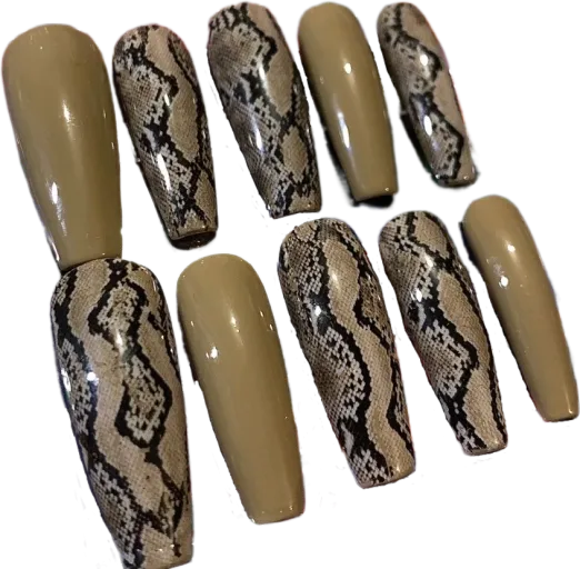 Europe and the United States hot girl snake print nail wear nail removable