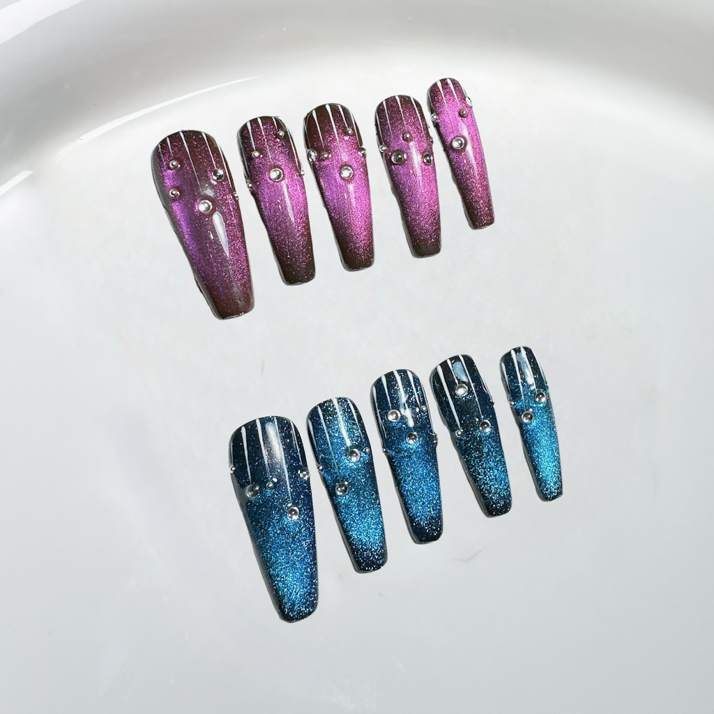 Starry Starry River Mandarin Dream Cat Eye Nail Art