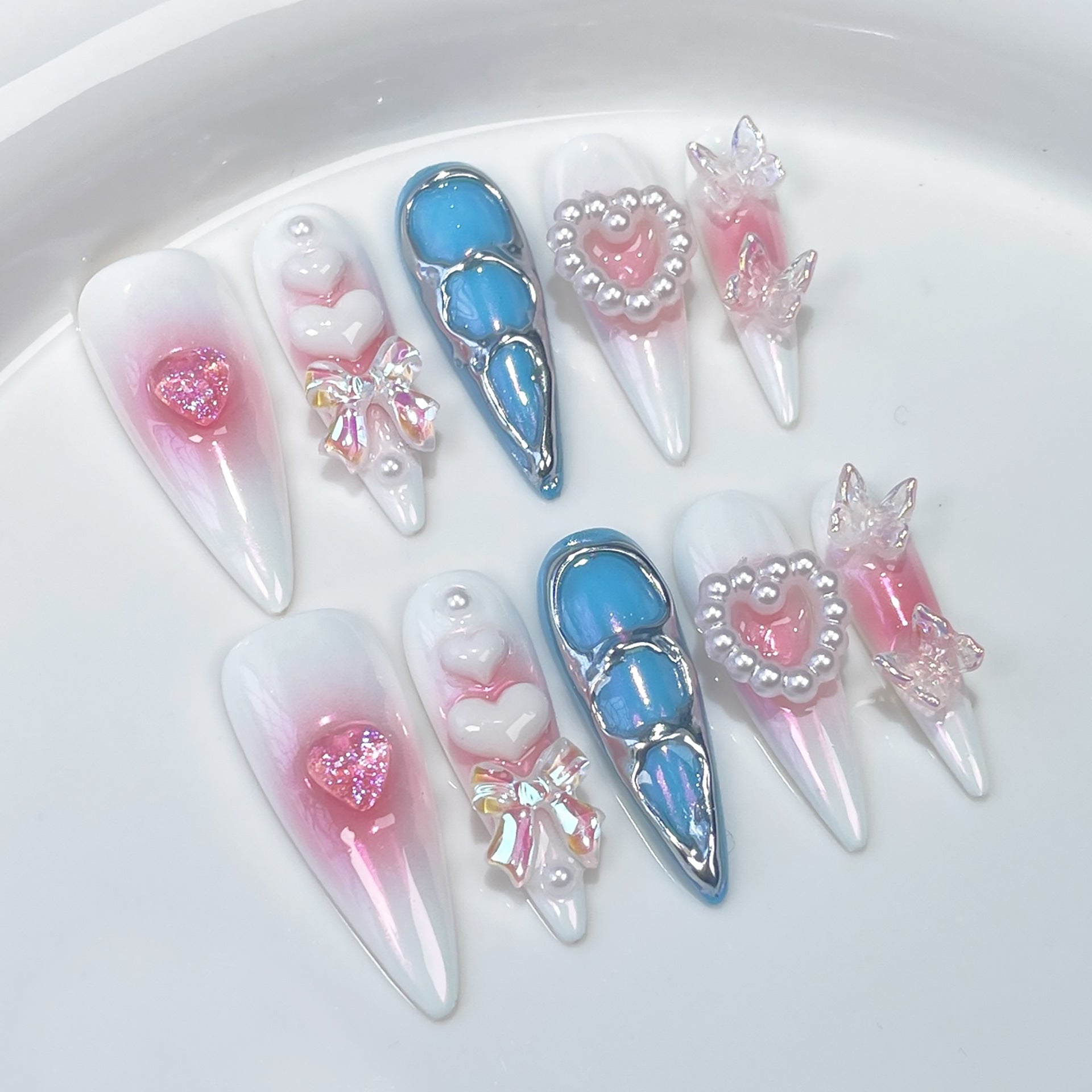 1997nail stickers-Blush Handmade Wearable Nails