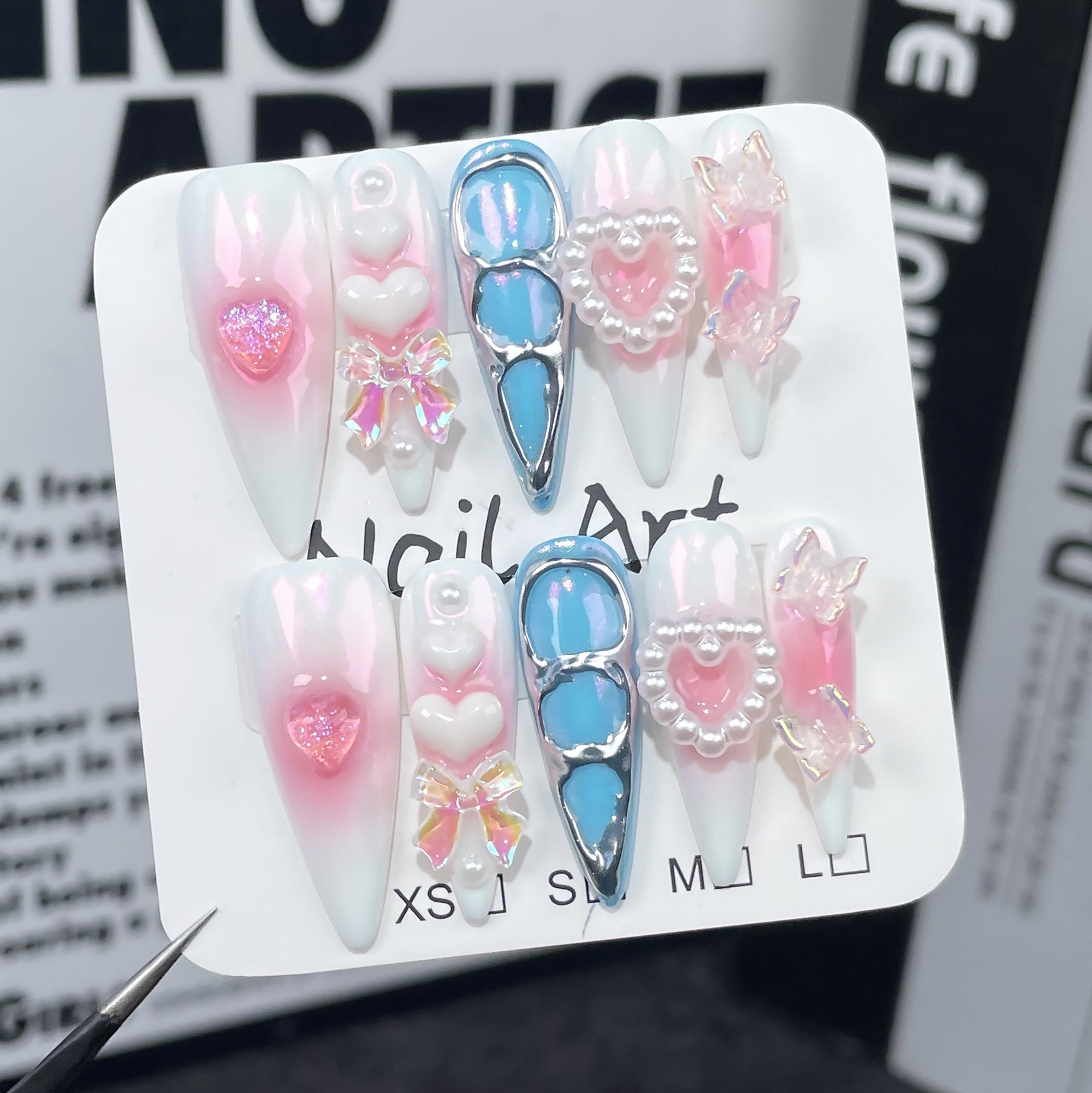 1997nail stickers-Blush Handmade Wearable Nails