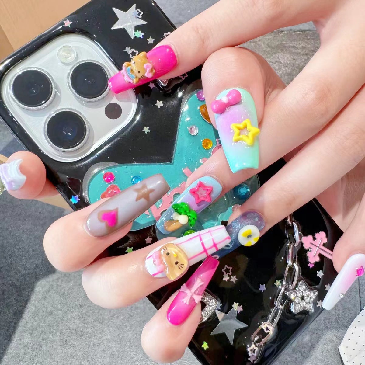 Whimsical 3D Cartoon Nail Art – Playful Designs for a Standout Look!